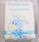 BotoBaby® - Babydecke mit Namen und Geburtsdatum - Geschenk Taufe Geburt ★ (Beige - Blau - Giraffe)