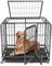 Starbover Hundekäfig für Zuhause, Hundegitterbox Doppeltür für Große & Mittelgroße Hunde Indoor, Hundekäfig Wohnung mit abnehmbarem Tablett und 2 abschließbaren Rädern 94x64x84cm