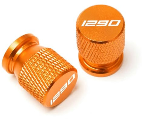 Ventilkappen für K-TM Adventure 990 1050 1090 1190 1290 Super Adventure Adv Motorrad Fahrzeug Rad Reifen Ventilkappen luftdichte Abdeckungen - 1290 Orange, 2 Stück
