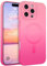 DOMAVER Case for iPhone 16 Pro Max 6.9 inch [Compatible with mag-safe] iPhone Pro Max Shockproof Soft TPU Silicone Case Protection for Girls, Women, Case iPhone 16 Pro Max, Pink-Hot Pink