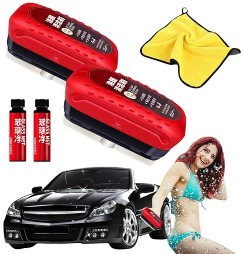 Multifunktionale Kfz-ölfilm-Reinigungsbürste, ölfilm-Entferner Für Windschutzscheiben, 2024 Neu Leistungsstarker Windschutzscheibenreiniger & ölfilm-Entferner (2Pcs)