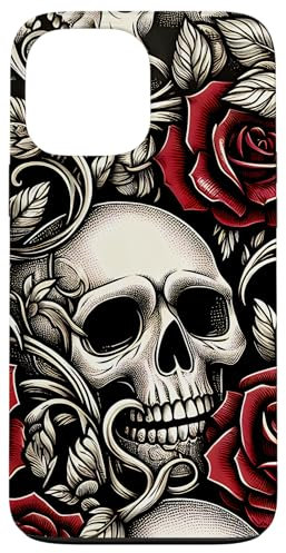 iPhone 13 Pro Max Skulls and Roses Gothic Floral Case