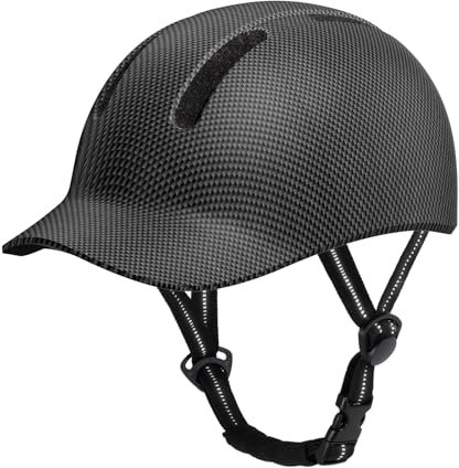 Shinmax Fahrradhelm für Damen und Herren, Einstellbarer Helm mit Visier & Sonnenschutz, Leicht & Belüftet für Urban Pendler Stadt & Rennrad (Kohlefaser-Gitter, XL:58-62cm)