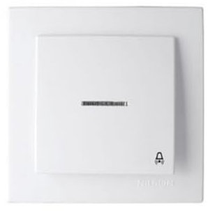 Pulsador Luminoso Empotrado Blanco, serie 8000, ideal para control de iluminación y señalización en viviendas y comercios.