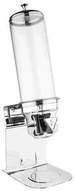 Olympia Cereal Dispenser Single St/St and SAN - 4Ltr | Keeps dry foods fresh in busy buffet areas while offering effortless portion control to minimize waste.