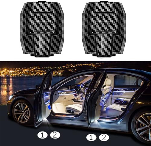 Eclairage Porte Photo, Projecteur de Image Car LED Projecteur, Chargement USB, lumière de Porte de Voiture sans Fil, HD Lumières de courtoisie pour Porte de Voiture, pour Toutes Les Voitures