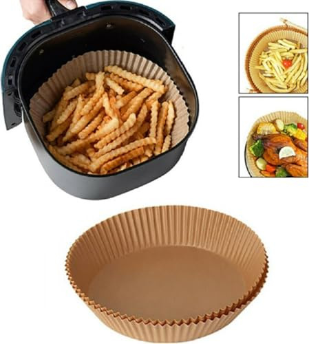 MICHELINO Ø 20 cm Airfryer Backpapier für Heißluftfritteuse Backofen und Mikrowelle(100 Stück)