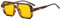 Long Keeper Retro Pilot Sonnenbrille Herren Damen 70er Jahre Flache Vintage Quadratische Doppel Brücken UV400 Schutz (Leoparden Orange)