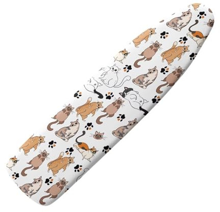 Urndoeng Iron Board Cover Standard Size,Ironing Board Cover,Cat Print Ironing Board Cover,Cover for Ironing Board,Cute Cat Full Print Medium