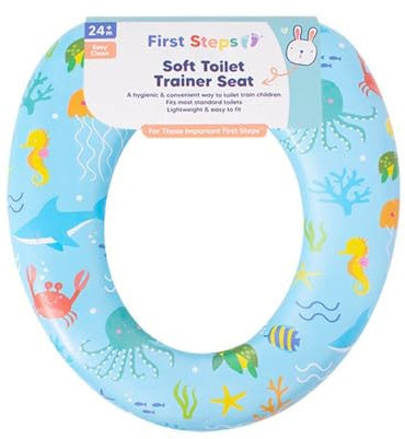 Sealife Kids Toilet Seat Soft Trainer Padded Bathroom Easy Clean Sea Life Design 2 Years+