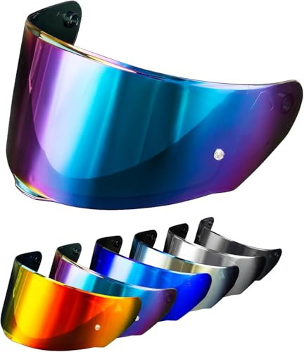 PSLER Visiera per Casco per LS2 Outer FF320 Rapid FF353 Assault FF328 Stream FF800,Visiera Colorata Accessori per Casco da Moto Ricambio(Arcobaleno)