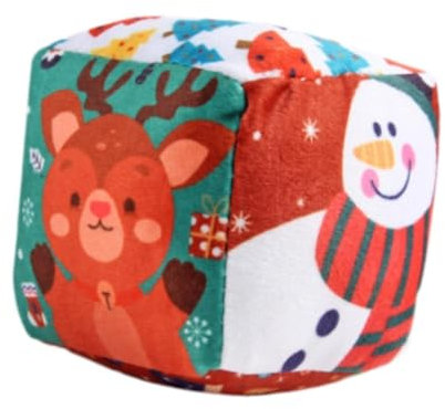 Harilla Sensory Cube Fine Motor Skills Development Cartoon Bildungsstoff Bausteine ​​für Kleinkinder 3m+ Säuglingsgeburtstagsgeschenke, Weihnachten