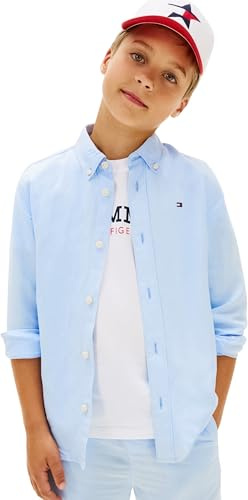 Tommy Hilfiger Jungen Linen Blend Relaxed Ls Kb0kb09550 Shirts, Blue (Sweet Blue), 5 Jahre