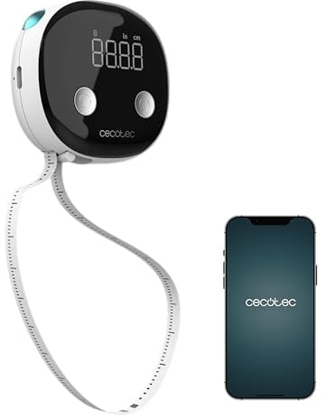 Cecotec Mètre Ruban Numérique avec Bluetooth, Écran LED et APP Surface Precision Body. Surveillez vos Mesures Corporelles, Synchronisation Facile avec votre Smartphone, Fonction de Personnalisation.