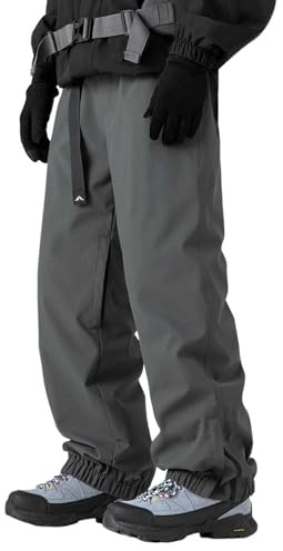 Foweknow Skihose Herren Baggy Winter Softshellhose Snowboardhose Warm Gefüttert Schneehose Winddicht Wasserdicht Thermohose Wanderhose Elastischer Bund Ski Funktionshose Trekkinghose