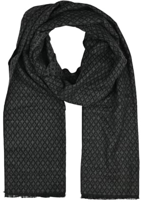 Lumberjack Herren Schal Winter aus Weicher Wolle, Schwarz, Klassisch, Elegantes Rauten-/Diamant-Muster, Mit Geschenkbox