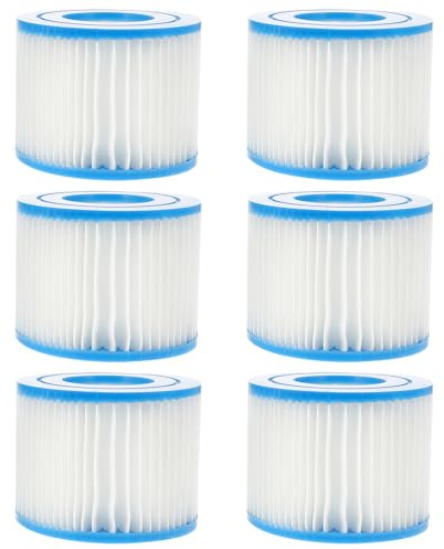 WRITWAA Typ 6 Ersatzfilter 6 Stück für Spa und Aufblasbecken Blau