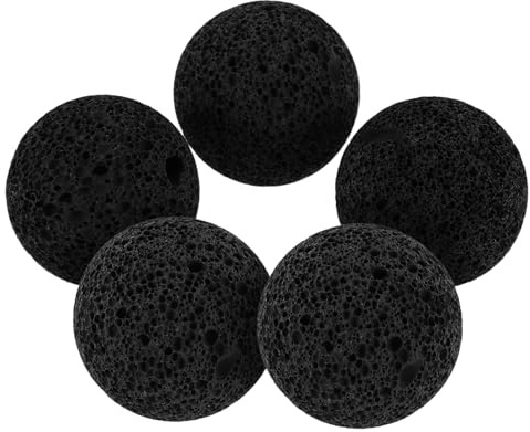 PENIKOKO 5pcs Natural Volcanic Lava Rock Filter Stones 3cm Black Volcanic Stone for Aquarium Bio Filtration and Pond Water Purification, Garden and Reptile Tank Decoration