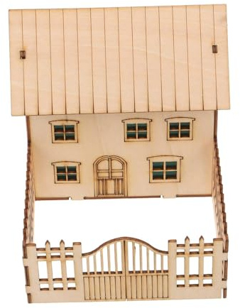 MAGICLULU 3d holzhaus Modellbausatz Puzzle Vormontiertes Selbstgemacht Blockhaus Rustikale Tischdekoration für Erwachsene Stabiles Holzhaus für Feengarten Diorama
