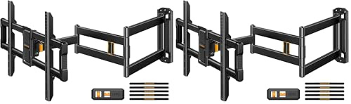 Perlegear TV Wall Bracket, 943mm Long Arm for 42-84 Inch TVs, Extra Long Reach Wall Mount, Articulating Arm Full Motion TV Bracket with Swivel & Tilt, Holds up to 68 kg, Max VESA 600x400mm (Pack of 2)