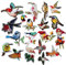 Chenkou Craft 20-ig sortierte Vogel-Bügelbilder zum Aufbügeln oder Aufnähen, gestickt, Zufallsmischung aus Spechten, Kolibris, Schwalben und Papageien