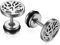 JewelryWe Schmuck Baum des Lebens Ohrstecker, Edelstahl Lebensbaum Runde Kreis Ohrringe für Herren Damen Tunnel Plug Ohrpiercing Barbell Stud Silber