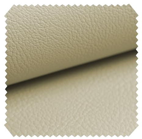 novely® NEUSS - Genarbtes Kunstleder - Möbelstoff in Echtleder-Optik - Robuster Polsterstoff - Pflegeleichte Meterware 1lfm | Farbe: 13 Biscuit Beige