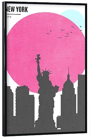 artboxONE Poster mit schwarzem Rahmen 60x40 cm New York NYC Städte/New York New York City Sunrise - Bild New
