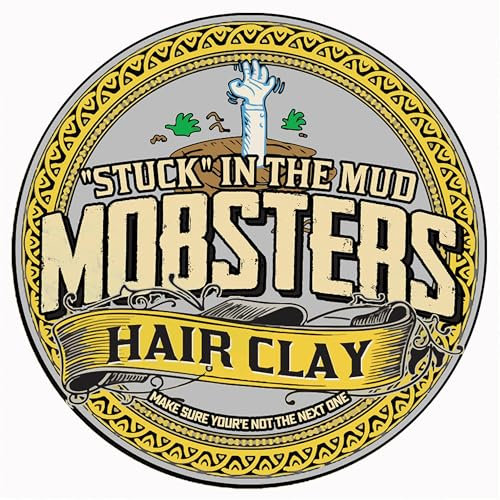 Mobsters Pomade Hair Clay, Styling Product for Men with a Matte Finish, Strong Hold and Texture, Water-Based, Easy to Wash Grooming Gift for Men