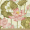 ABAKUHAUS asiatisch Gewebe als Meterware, Exotischer Laub-Schmetterling, Schön Gewebten Stoff für Polster und Wohnaccessoires, 1M (148x100cm), Hellgrün und Puder Rosa