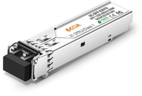 6COMGIGA Gigabit SFP Transceiver, 1000BASE-SX LC Multimode-Modul kompatibel für Cisco GLC-SX-MMD, Ubiquiti, Netgear, D-Link, Supermicro, Mikrotik (DDM, 850 nm, 550 m)