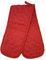 Gr8 Home Butcher Stripe Heat Resistant Thick Padded Double Oven Gloves Quilted Pinstripe Plain Kitchen BBQ Baking Mitts[Red Stripe Double]