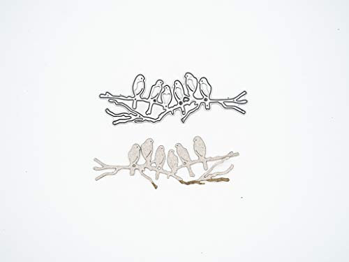 Stanzenshop Stanzschablone: Sechs Vögel auf einem Ast - Kreative Bastelhilfe für DIY-Projekte, Heimdekoration und Kunsthandwerk, inspirierend und einfach zu bedienen, ideal für Scrapbooking