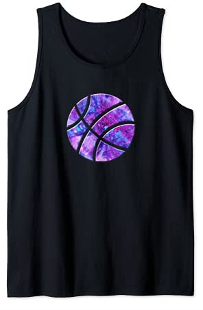 Pallone da basket blu e viola Tie Dye Canotta