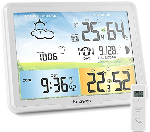 Kalawen Latest Weather Station for Home with One Wireless Outdoor Sensor