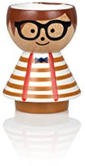 Lucie Kaas Eierbecher aus der Borkfold Kollektion, in Form eines Jungen Alfie, aus Buchenholz, handbemalt, Höhe: 6cm, BF02AL, Mehrfarbig, Höhe: 6 cm