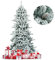 RELAX4LIFE Künstlicher Bleistift Weihnachtsbaum mit Schnee, Beflockter Tannenbaum mit Kiefernzapfen & Metallständer, 210 cm Christbaum mit 1108 Spitzen, PVC, für Zuhause & Restaurant, weiß