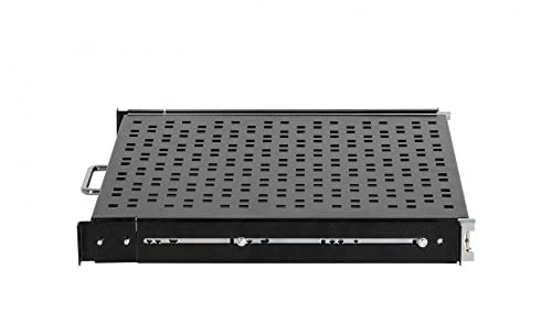 Netrack Étagère pour équipement 19, 1U/400 mm, Supports, Noir