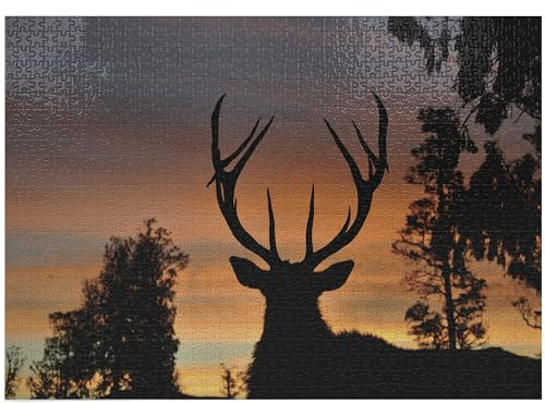 ABAKUHAUS Geweih Puzzle, Island New Zealand, Heirloom-Qualität lustige Aktivität für die Familie langlebiger Karton, 1000 Stücke, Seal Brown Marigold