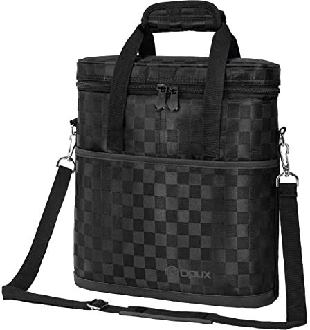 OPUX 3 Bottle Wine Carrier Tote, Insulated Leakproof Wine Cooler Bag, Wine Travel Bag Tote for Picnic BYOB Beach, Portable Wine Bottle Carrying Case, Gift for Wine Lover Women Men Christmas