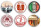 78854 Vinyl-Aufkleber, Rom, Venedig, Pisa, Mailand, Florenz, Land, Stadt, Reisekarte, Flagge, Urlaubsgepäck, 6 Stück