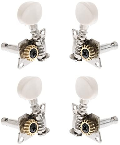 HUFFA 4 Stück offene Stimmwirbel aus Metall Mechaniken Runde Kappe Silber