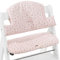 hauck Sitzkissen für Alpha+, Beta+ & Arketa Holzhochstuhl Highchair Pad Select, Anti-Rutsch Noppen, Doppelte Polsterung an Rückenlehne, Einfache Befestigung am Kinderstuhl (Jersey Flowers Rose)