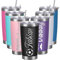Vasos Personalizados con Tapas y Pajitas, Vasos de Acero Inoxidable Grabados con Láser Personalizados de 20 oz con Texto de Nombre Taza de Café Aislada Personalizada Regalo para Mujeres y Hombres