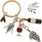 Metal Charm Keyrings a Letters Cocktail Grape Wine Bottle Opener Wine Glass Pendants Keychain for Men Women