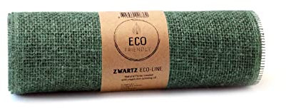 Juteband, Tischläufer, Soft Jute, Natur/Farbig 30 cm breit, 5 m Rolle | Tischband Deko Hochzeit rustikal Natur/Farbig (moosgrün)