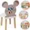 PlayPals Kinderstuhl Holz, Kinder Kids Chair, Holzstuhl Klein, Maus, kinderzimmer möbel 60x 32x 32cm cm und Einer Sitzhöhe von 27 cm, für EIN ab 2-7 Jahre