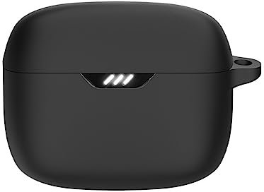 Silikon-Kopfhörer-Schutzhülle, Ohrhörer-Hülle mit Schlüsselbundloch, Silikon, vollständiger Schutz, stoßfest, kompatibel mit JBL-TUNE BEAM, Schwarz