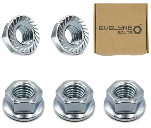 M8 Serrated Flange Hex Nuts - 8mm Steel (5 Pack)