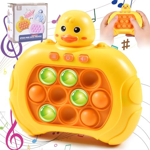 Funmo Pop Elektronisches Spiel,Quick Push Pop it Spiel,Bubble Sensory Fidget Toy für Jungen, Mädchen und Heranwachsende ab 3 Jahren,Lernspielkonsole für die Frühe Kindheit, Enten